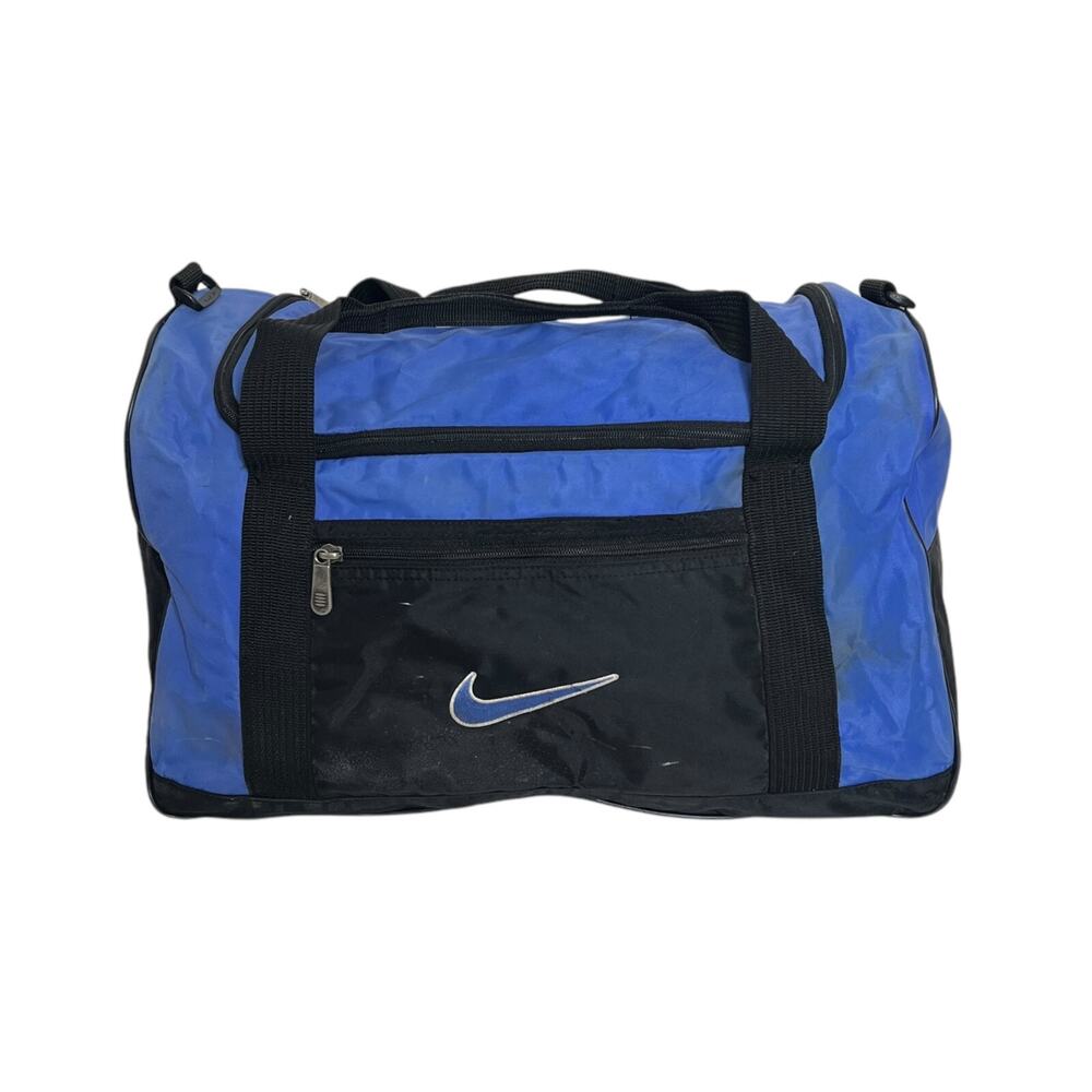 Nike Vintage 00s Swoosh Logo Sports Duffle Gym Bag FLAW Blue Black